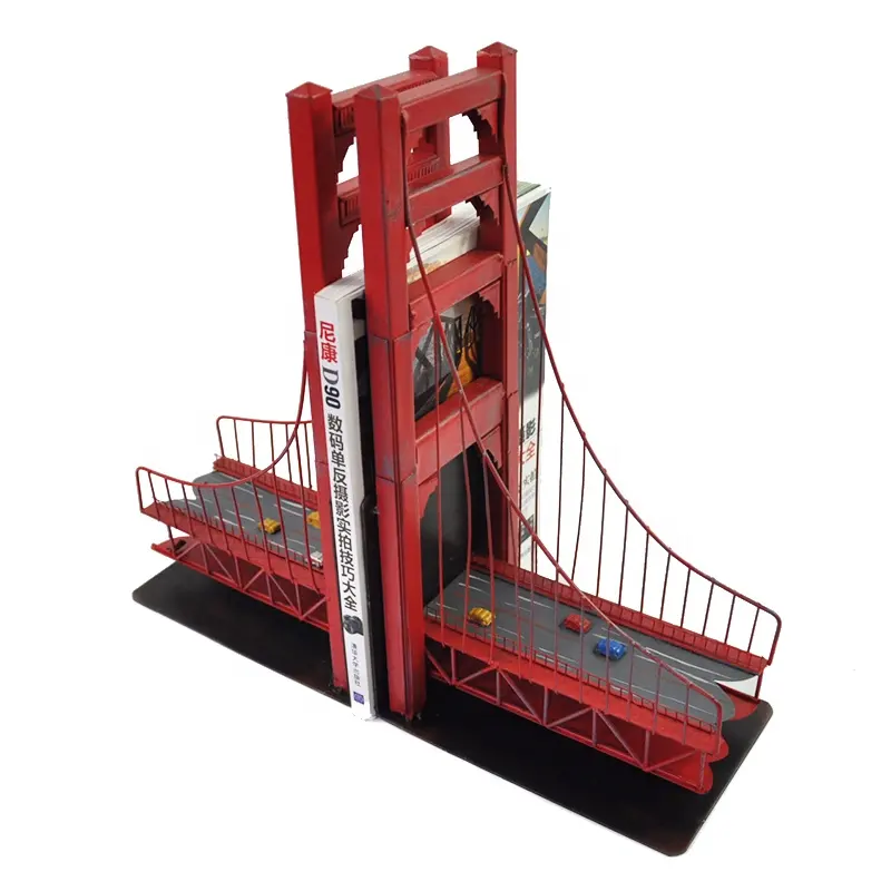 Cầu Cổng Vàng Cổ Điển Cho Đầu Sách Ở San Francisco,California Mô Hình Thủ Công Kim Loại Cổ Điển Retro Để Trang Trí Nhà Cửa