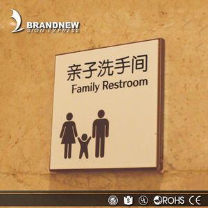 Brandnewsign 3D ADA Brallie targa LED Toliet segnaletica segnaletica personalizzata piccolo insegne per toilette retroilluminata a Led - Product Image 2