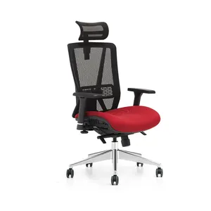 Reposabrazos 3D, silla de oficina inclinada sincronizada de altura ajustable con soporte Lumbar