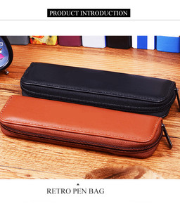 Estuche para Lápices de Cuero PU Duradero con Cierre, Bolsillo de Malla y Soporte para Gafas, Diseño Moderno, Protector y con Logotipo Personalizado - Product Image 2
