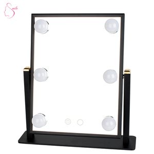 Lichte Cirkel Stijl Led Toilettafel Make-Up Spiegel 360 Graden Rotatie - Product Image 2