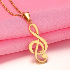 IP placcatura lucidato a specchio in acciaio inox <span class=keywords><strong>musica</strong></span> mote <span class=keywords><strong>collana</strong></span> ciondolo di diamanti - Product Image 3