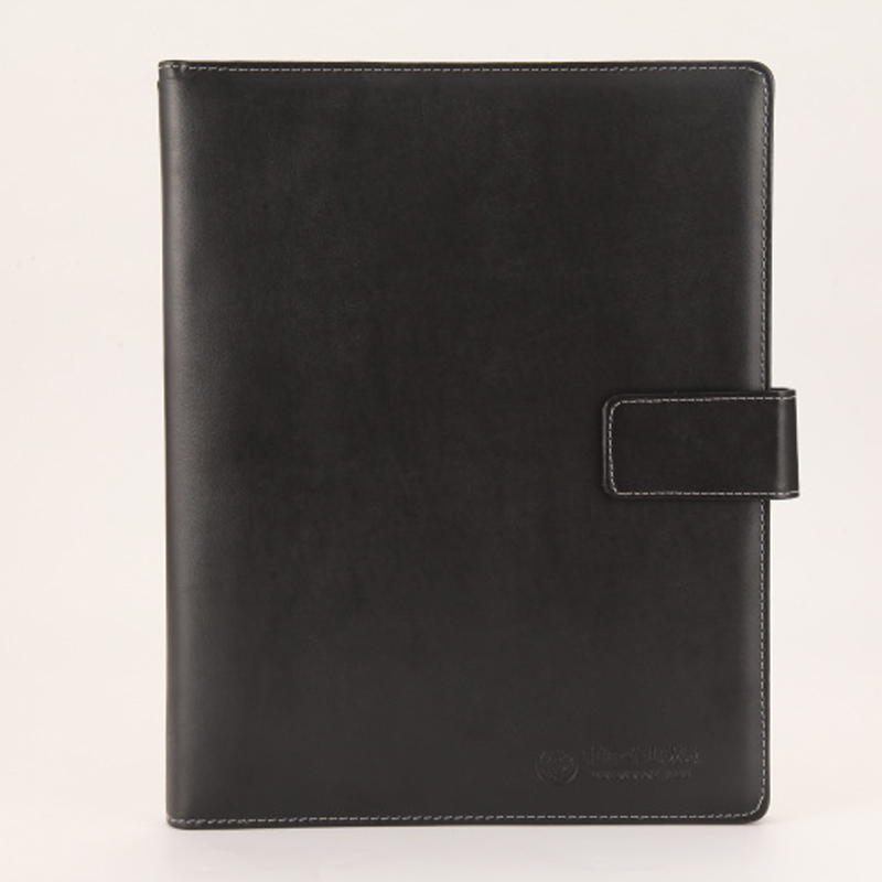 Индивидуальная Классическая черная Обложка A5 B5 из искусственной кожи, папка-органайзер для дел, блокнот с застежкой