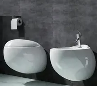 Wc sanitário de cerâmica formato de ovo, fabricante de vaso sanitário redondo banheiro montado na parede