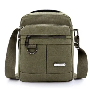 Classique bon marché pour hommes en plein air épaule Toile Messenger Sacs en gros