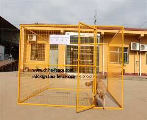 Cina ukuran kustom bubuk dilapisi kandang anjing luar ruangan logam besar kandang anjing rumah anjing - Product Image 1