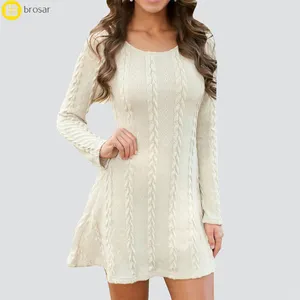 Long Pullovers Solid Jumper New Knitted Women Bandage Sweater Dresses Thickening Knit Lady Sweater