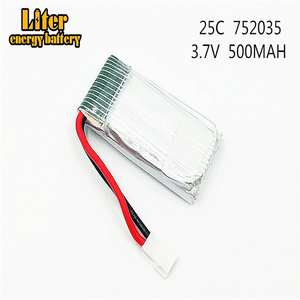 3.7 V 500 mAh 752035 25C Lipo Batterie pour <span class=keywords><strong>Hubsan</strong></span> <span class=keywords><strong>X4</strong></span> H107 H107L H107D JD385 JD388 RC Hélicoptère Quadcopter - Product Image 4