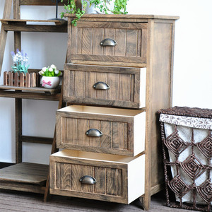 Meuble de salon vintage vieilli de style campagnard français personnalisé armoire en bois