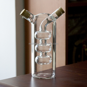 Cruet — <span class=keywords><strong>bouteille</strong></span> <span class=keywords><strong>en</strong></span> verre <span class=keywords><strong>2</strong></span> <span class=keywords><strong>en</strong></span> <span class=keywords><strong>1</strong></span> pour <span class=keywords><strong>huile</strong></span> <span class=keywords><strong>et</strong></span> <span class=keywords><strong>vinaigre</strong></span>, avec lanterne de cône soufflé à la main, 250ml, 30 ml - Product Image 2