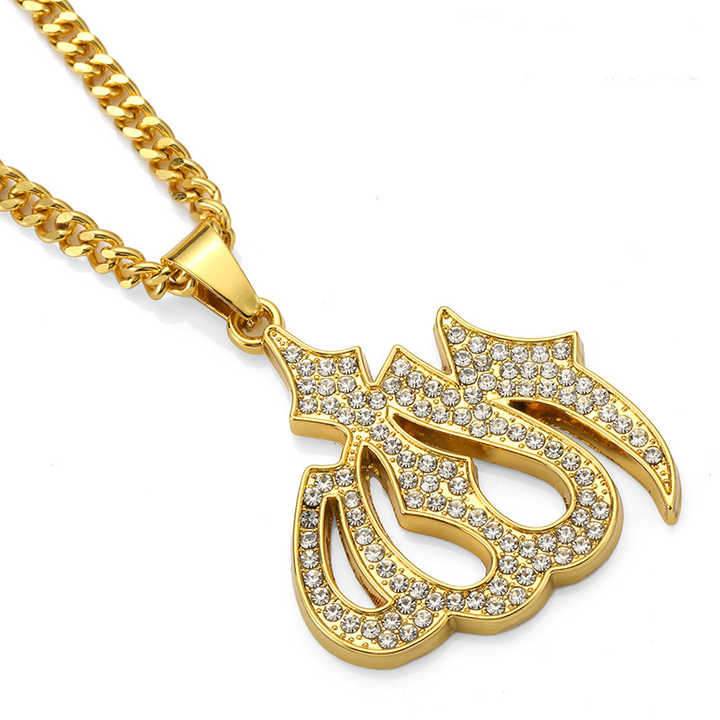 allah name necklace pendant gold stainless Alibaba