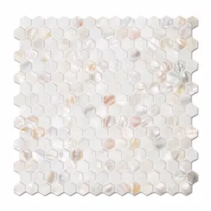 Hexagon White Mother of Pearl Tiles Shell Mosaic