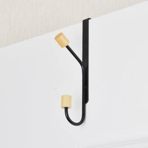 Special Overdoor White Coating Metal Wire <b>Wooden</b> Clothes Hook - Product Image 2