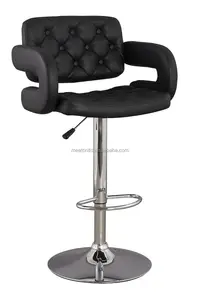 Ticari yüksek sandalye Vintage endüstriyel Metal Bar taburesi/PU deri Modern ayarlanabilir döner Barstools CL - 3334