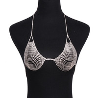 Bijoux de corps sexy pour femmes, chaîne de soutien-gorge en strass pour la plage