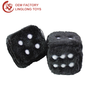 Custom Pattern Plush <strong>Dice</strong> With String In Car White Dot Cube Dices Toy Black Fluffy <strong>Dice</strong> For Hanging