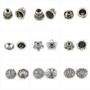 7*7.7mm Antique Argent Filigrane Bijoux Constatations De Fabrication De Évidé Dôme Perles Bouchon