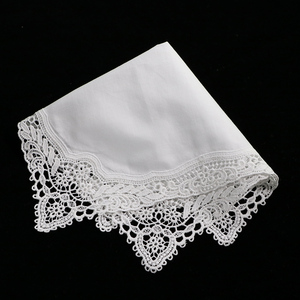 A009: الأبيض قسط القطن الدانتيل منديل الكروشيه بالمناديل للنساء/السيدات الزفاف هدية - Product Image 2