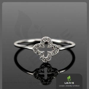 Marca Nuevo Árabe Boda de Cuatro Hojas Del Trébol de <span class=keywords><strong>San</strong></span> Valentín Regalo 925 Anillos de Plata - Product Image 4