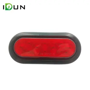 E-mark High Quality Red 6 Inch Oval Red Truck Trailer Led Side Turn Signal Stop Combination Rear Led Tail Light
