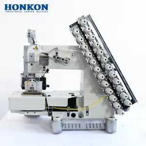 HONKON HK-008 12 aguja neumáticas automática de corte de hilo de costura Industrial máquina de coser para ropa