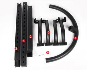 Espositore per Biciclette in Metallo da Interno con Supporto e Vano Portaoggetti Nero 200x75cm Capacità di Carico 50kg Design Salvaspazio - Product Image 6
