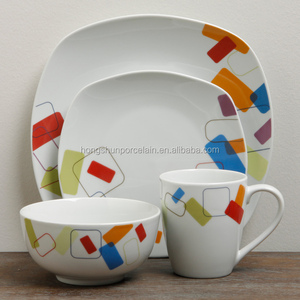 Juego de Vajilla de Cerámica de Diseño Más Popular, 16 Piezas, Juego de Vajilla de Porcelana Blanca - Product Image 4
