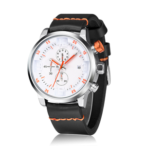 Montre à bracelet en cuir de haute qualité Mouvement japonais avec calendrier Chronographe Montre-bracelet Logo personnalisé - Product Image 5