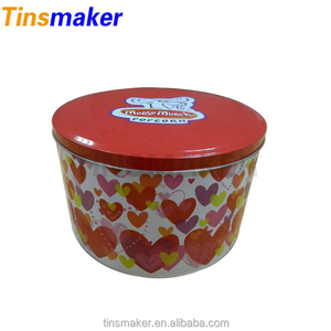 Dernière conception coloré rond petit métal alimentaire biscuit d'étain boîte - Product Image 3