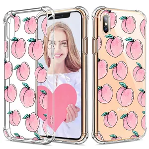 Custom made shockproof clear rubber telefoon gevallen dropshipping voor iphone xs max