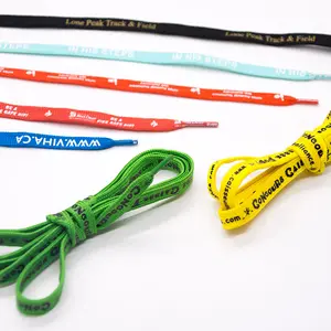 Different Tips Colorful Custom Wholesale Flat Shoe Laces For Sneakers With Logo