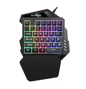 Luces de colores para compras en línea, con cable, 35 teclas, retroiluminación, ergonomía, teclado de una mano, teclado de juego