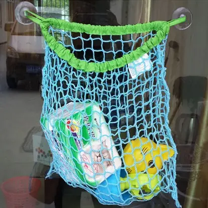 Çok fonksiyonlu depolama örgü çanta asılı Net bebek banyo oyuncağı organizatörü