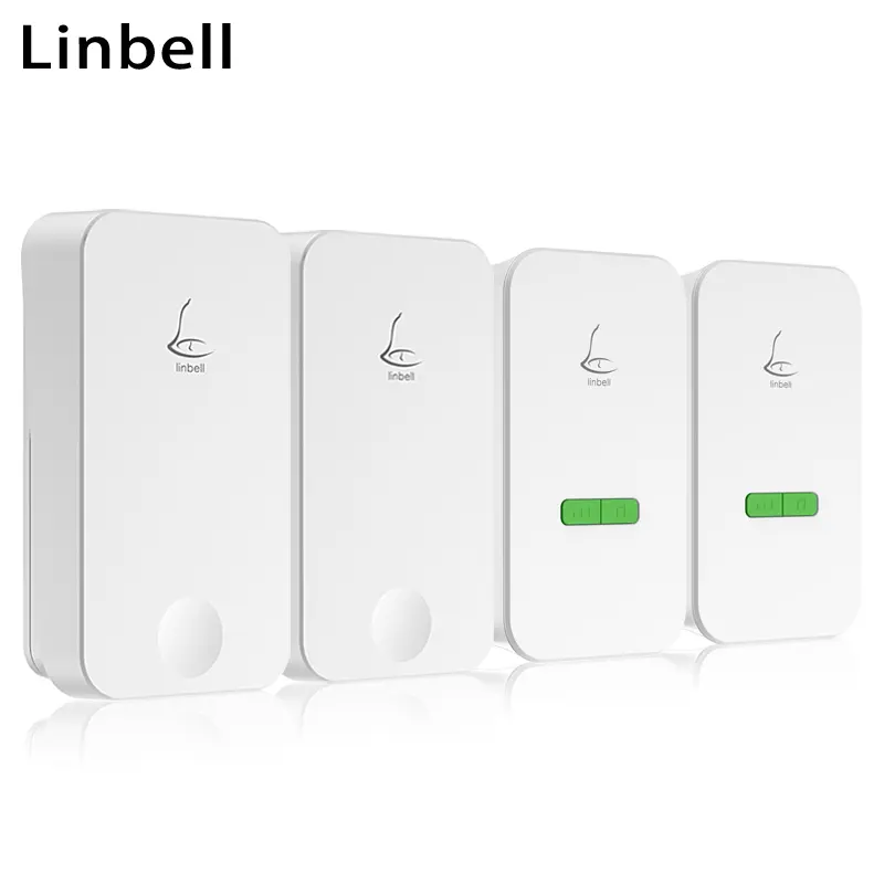 Linbell G4L Nirkabel Keluarga Bel Pintu Berbunyi untuk Apartemen Uni Eropa Plug dengan 2 Pemancar dan 2 Receiver