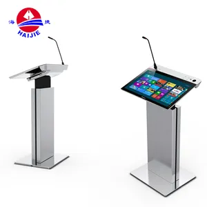 Luxury Modern Electronic Steel Podium Multimedia Pulpit Designs Screen New Style Digital Lectern