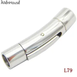 New Style Jewelry Finding 316L Stainless Steel Curved Snap Stud Bayonet Clasp for Leather Bracelet Made