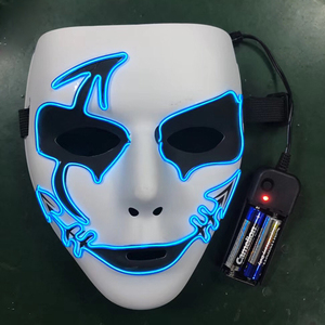 Masque de danse fantôme en PVC, 1 pièce, Cool, masques de cavalier de <span class=keywords><strong>Kamen</strong></span>, masques Hip-Hop, lumières blanches pour la maison Bar, outils pour soirées en boîte de nuit, fournitures - Product Image 6