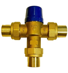 100-140F temperatura de agua ajustable latón Válvula de mezcla termostática - Product Image 1