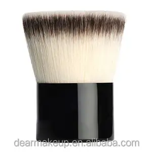 Flat Top Powder Kabuki Brush / Black Metal Cosmetic Makeup Kabuki Brush
