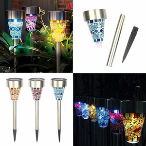 Luz de pasarela LED <span class=keywords><strong>solar</strong></span> de mosaico y acero inoxidable, luz de paisaje de césped y jardín de vidrio <span class=keywords><strong>solar</strong></span> nominal <span class=keywords><strong>IP65</strong></span> - Product Image 3