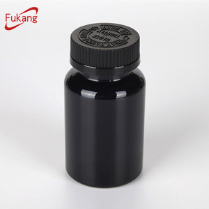 Bouteille réparatrice en plastique noir, 250/120cc, avec capuchon étanche pour enfants, pot noir en <span class=keywords><strong>pet</strong></span> pour pilules et capsules - Product Image 1