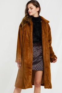 <span class=keywords><strong>Manteau</strong></span> de fourrure Faux Vison Lapin Rex pour femmes de haute qualité Style <span class=keywords><strong>Long</strong></span> avec <span class=keywords><strong>ceinture</strong></span> disponible en couleurs <span class=keywords><strong>marron</strong></span> blanc noir - Product Image 2