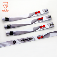 Bracelets de concert en tissu polyester tissé personnalisés avec logo imprimé, ajustables, pour festivals et événements, avec boucle