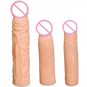Kondom Dapat Digunakan Kembali Lengan Penis Dewasa Mainan Seks untuk Pria Menunda Ejakulasi Stimulasi G Spot Lebih Aman Kontrasepsi Cincin Penis Extender
