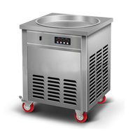 Machine à glace roulée commerciale Megaplant 110V/220V en acier inoxydable à plaque froide carrée unique pour hôtels et usage professionnel (neige glacée)