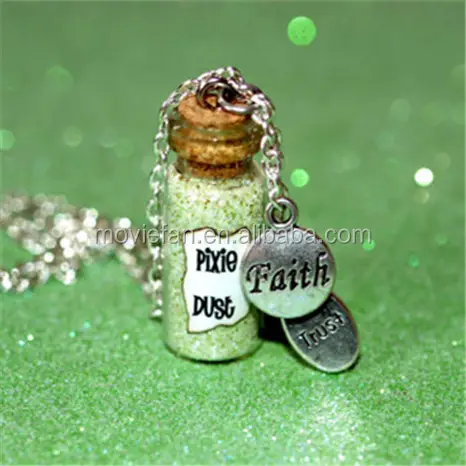 Волшебное Ожерелье Фея пыль с вера и доверие очарование стеклянная бутылка волшебное ожерелье в серебре