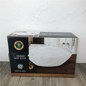 Bianco ciotola di minestra di ceramica zuppiera con in rilievo la decorazione di alta qualità a buon mercato prezzo - Product Image 6