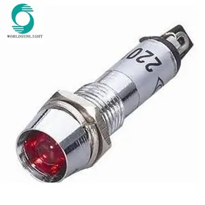 XD8-1 DC 12V 8mm Thread Red Bulb Power Signal Indicator Pilot Light Lamp