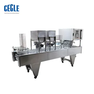 prices for automatic plastic water cup filling sealing machine, jelly cup packing machine