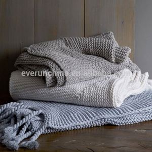 100%cotton <strong>Knit</strong> <strong>Blanket</strong> White Plaid Throw For Sofas,cotton <strong>Knit</strong> - Product Image 3